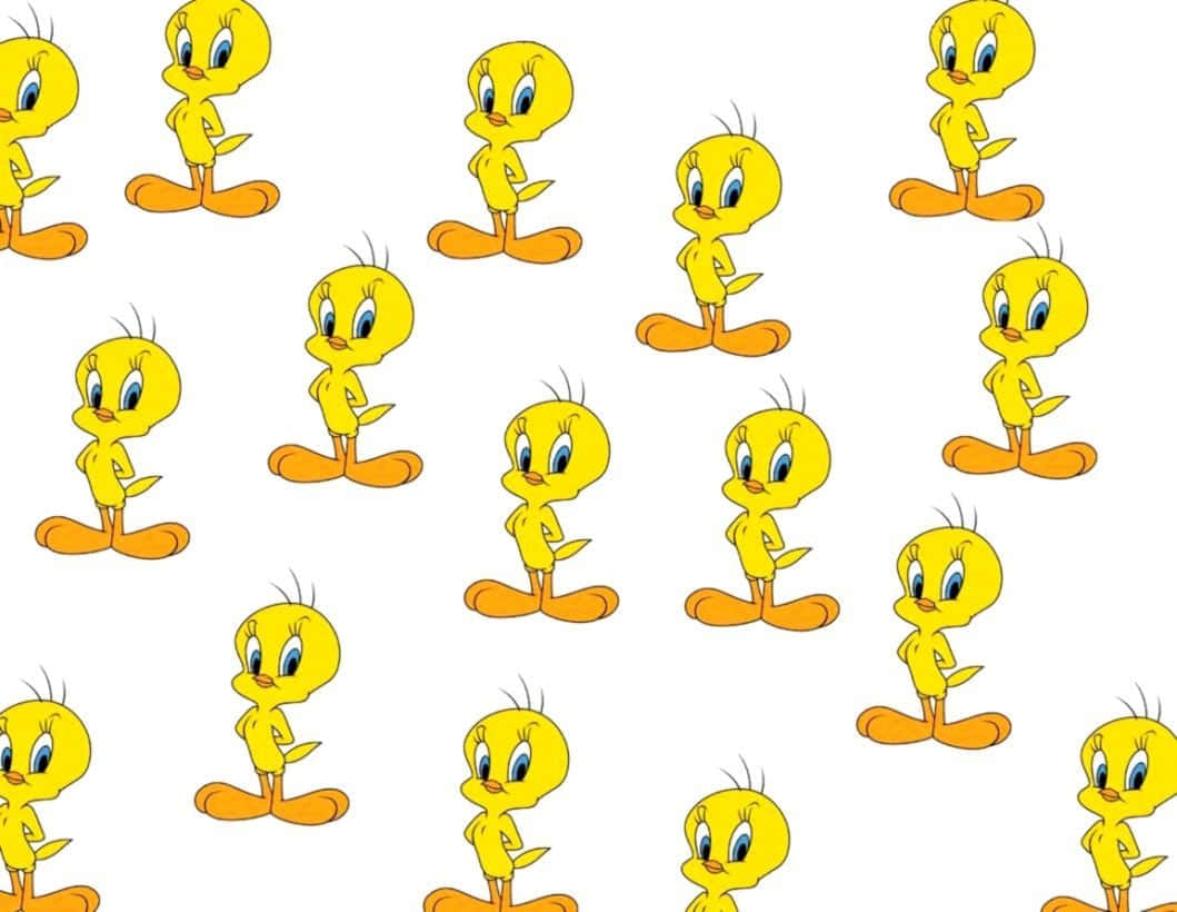 Tweety Bird, yellow cartoon bird, repeating pattern, SD Desktop Wallpaper