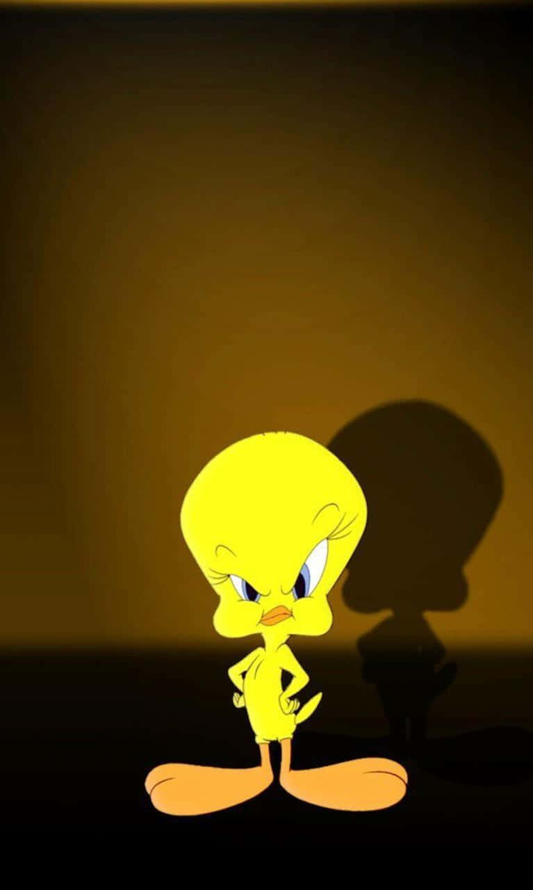 Tweety Bird, yellow bird, dramatic spotlight, HD Phone Wallpaper