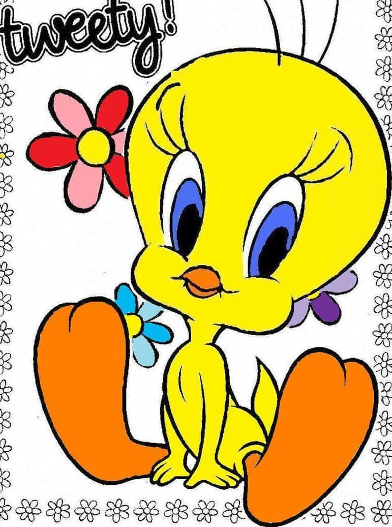 Tweety Bird, yellow, blue eyes, SD Phone Wallpaper