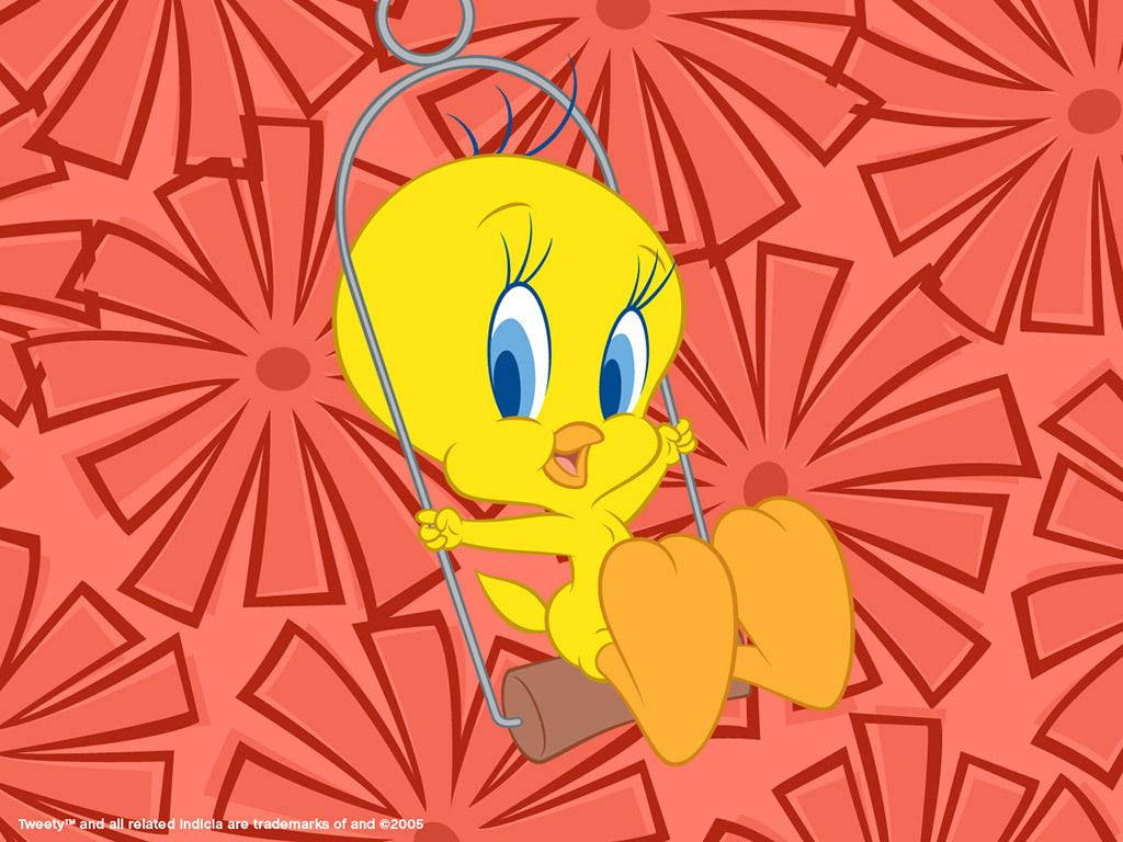 Tweety Bird, yellow cartoon bird, blue eyes, SD Desktop Wallpaper