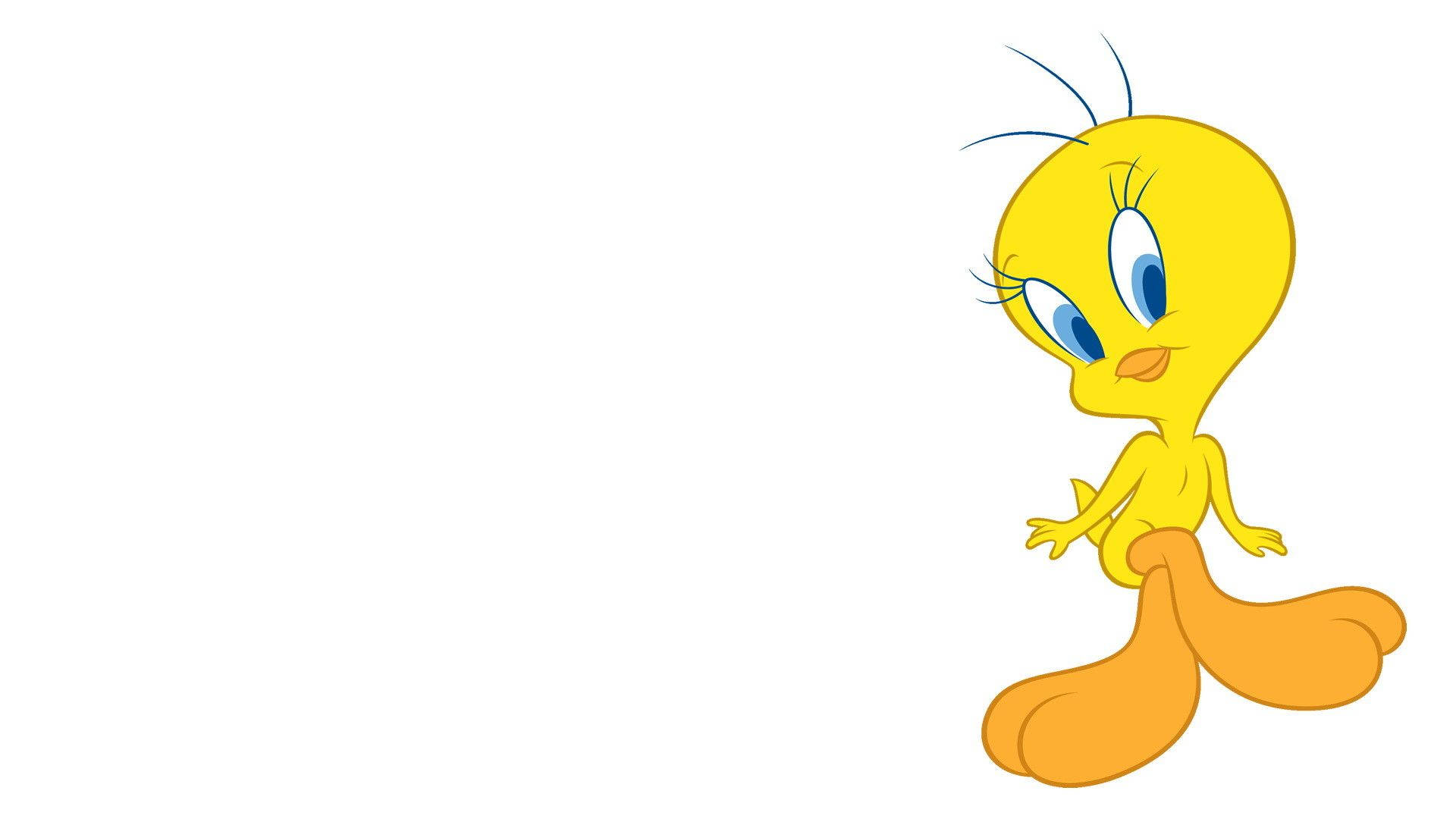 Tweety, yellow cartoon bird, blue eyes, Full HD Desktop Wallpaper