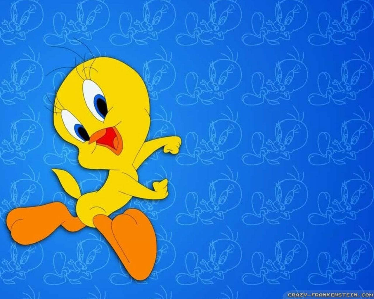 Tweety, yellow cartoon bird, orange feet, HD Desktop Wallpaper