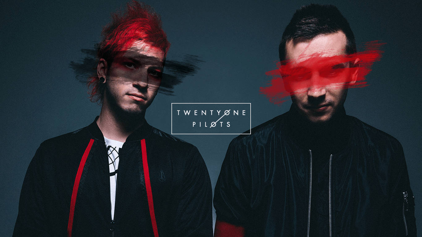 Twenty One Pilots, black jackets, red accents, HD Desktop Wallpaper