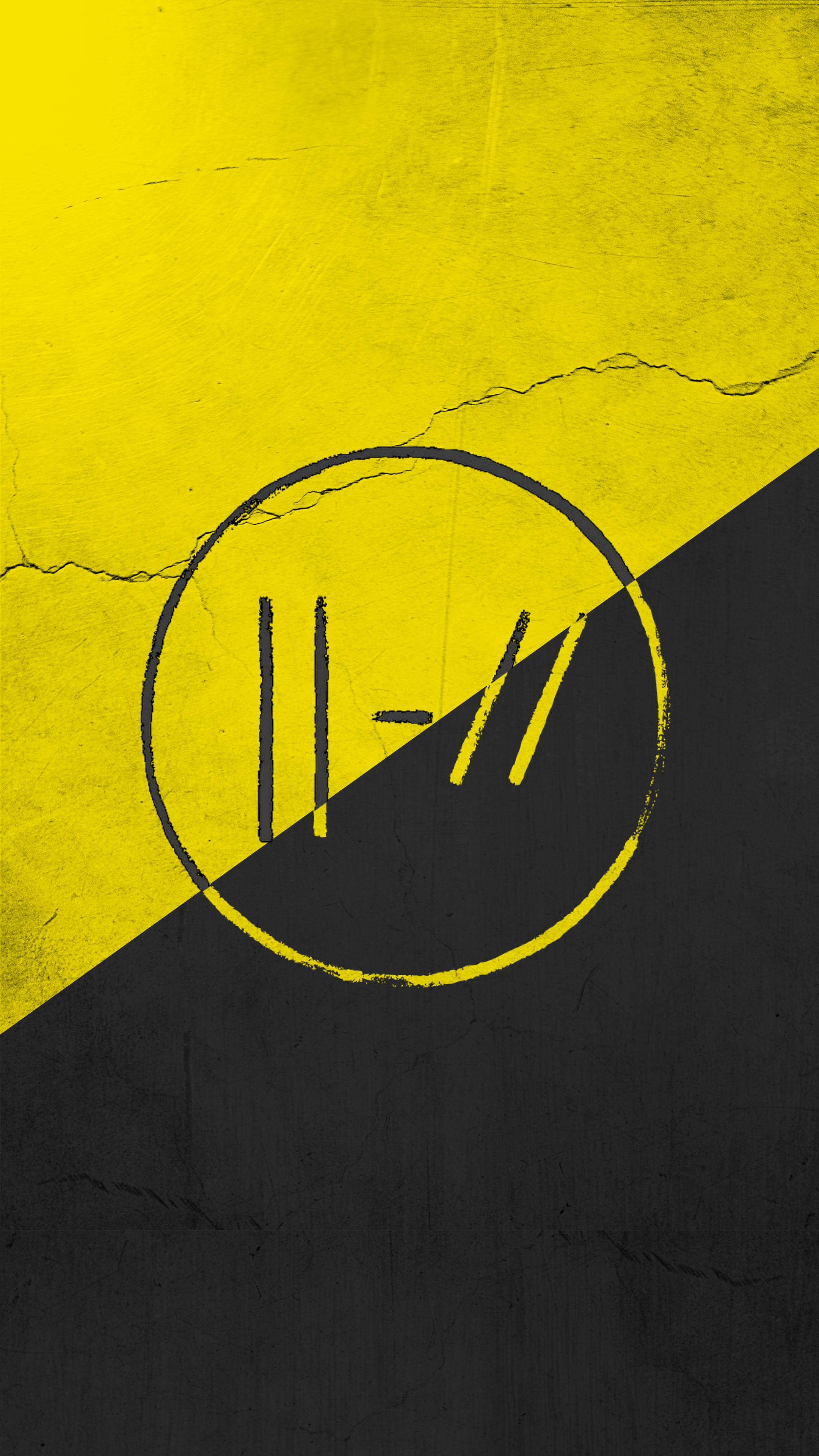 Twenty One Pilots, symmetric logo, yellow, 4K Phone Wallpaper