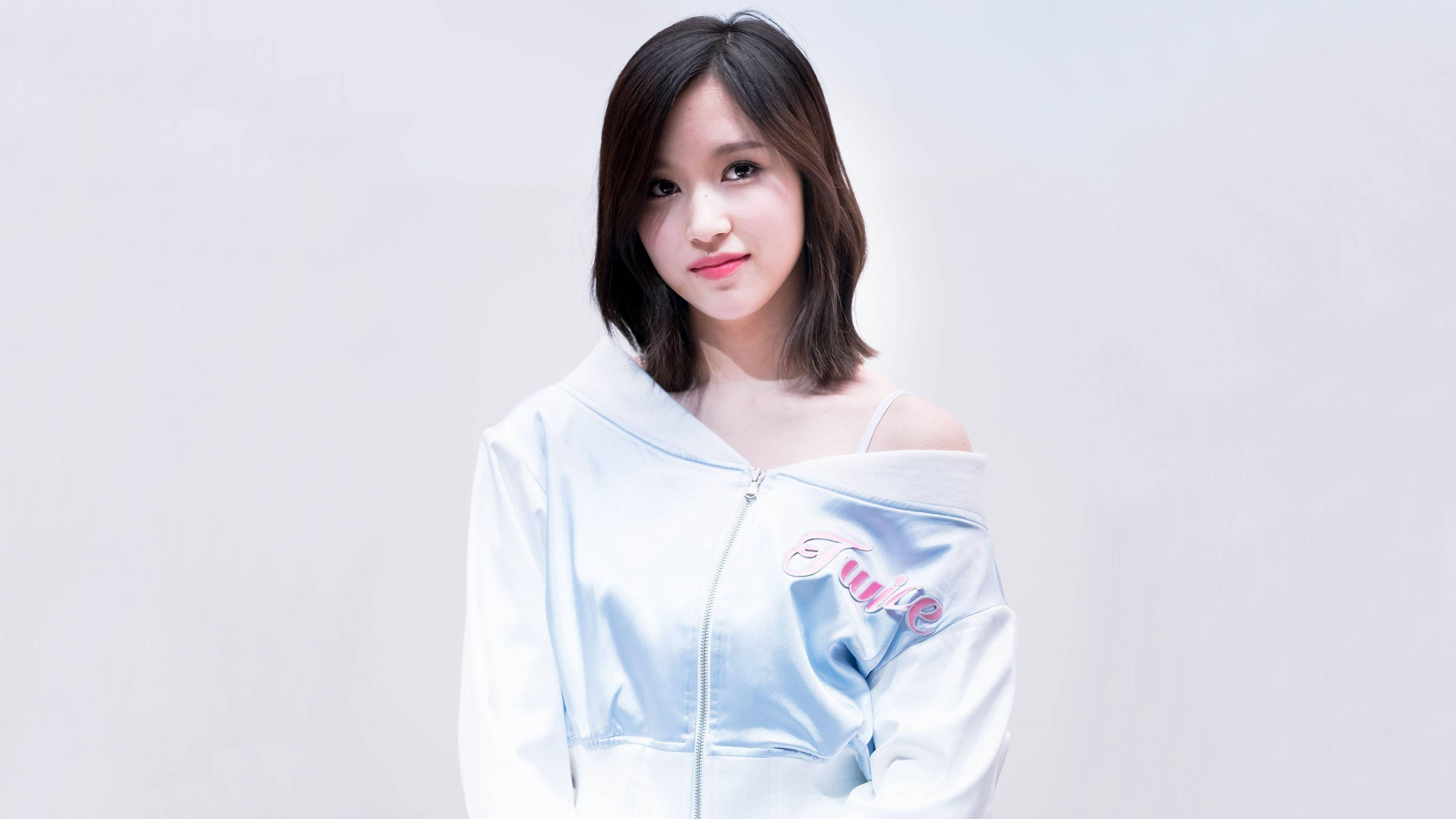 Twice, Mina, white, 4K Desktop Wallpaper