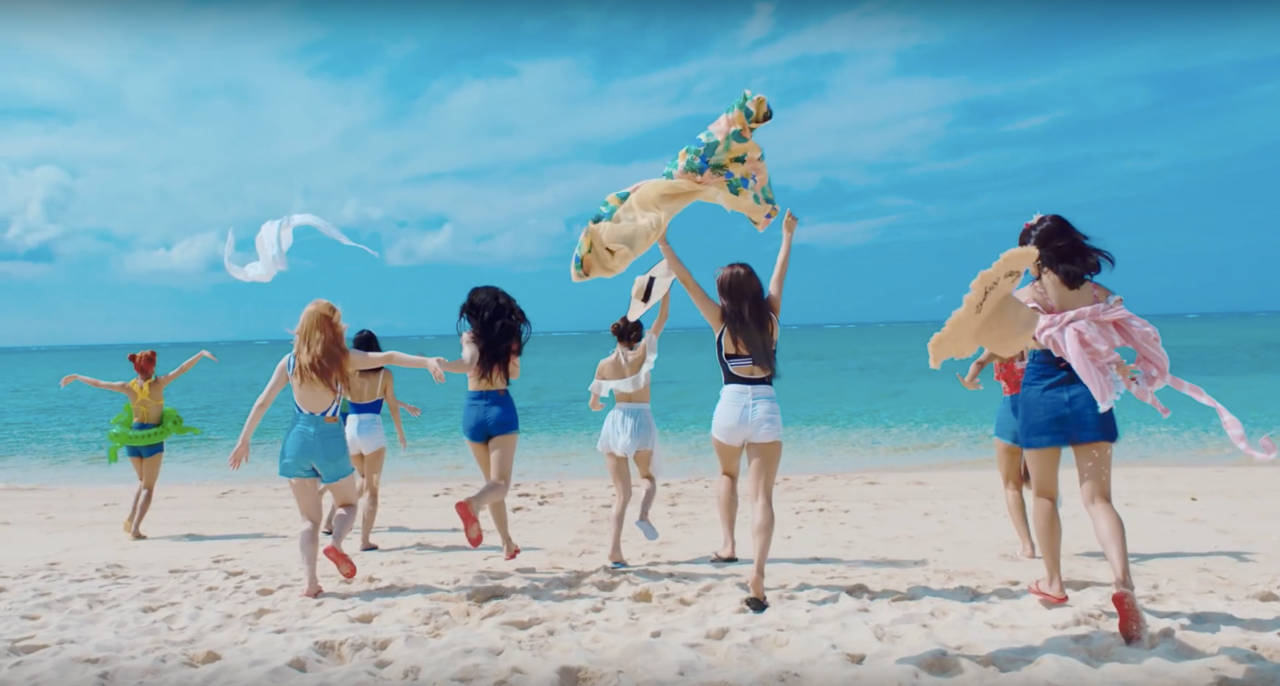 Twice, beach, sunlit, HD Desktop Wallpaper