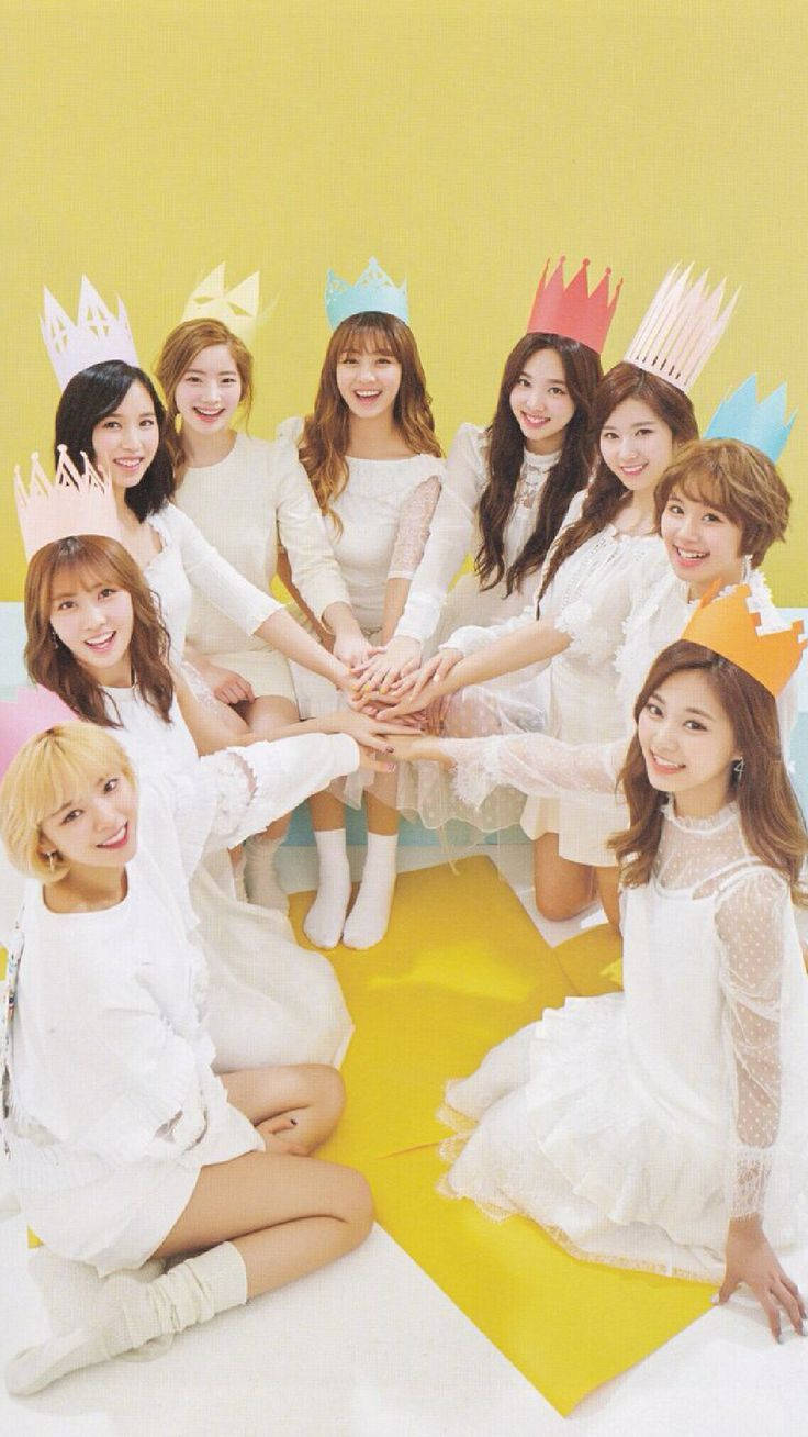Twice, paper crown, white dresses, HD Phone Wallpaper