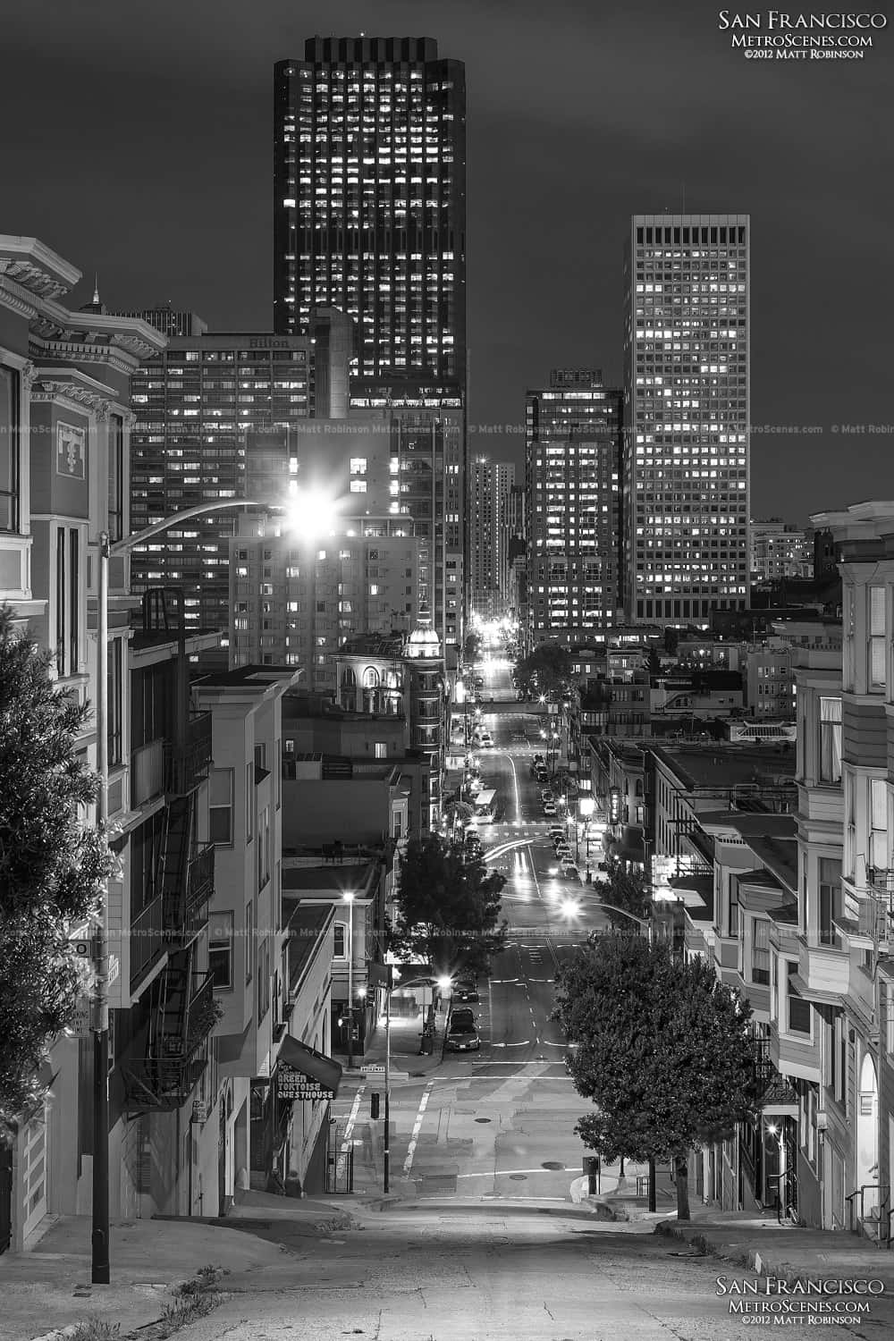 San Francisco, Twin Peaks, black and white, HD Phone Wallpaper