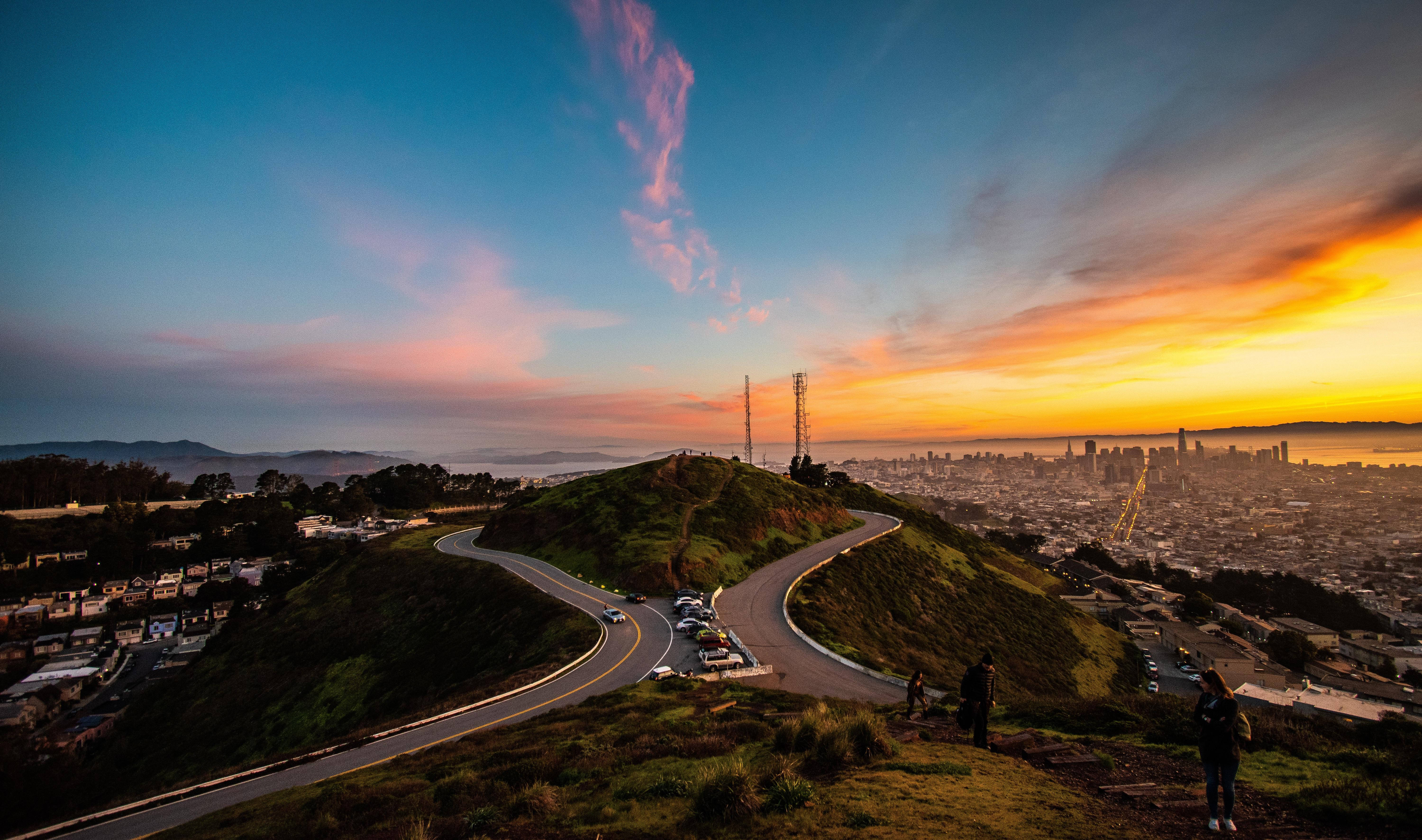Twin Peaks, San Francisco, sunset, 5K Desktop Wallpaper