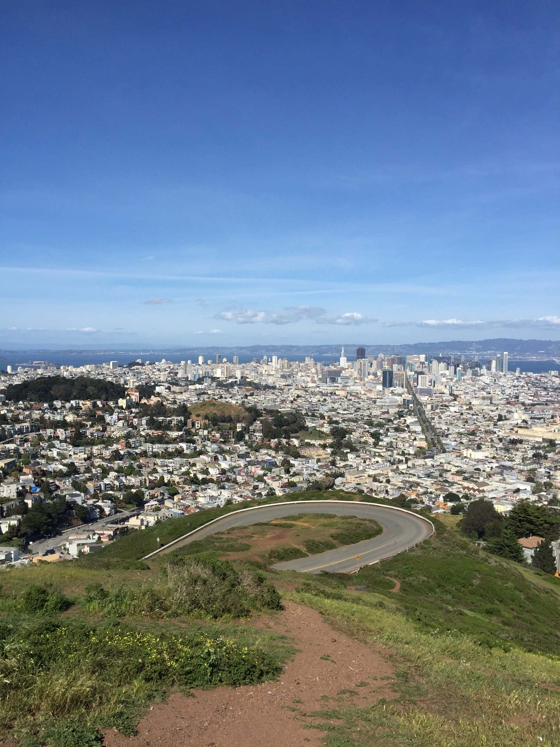 Twin Peaks, San Francisco, winding road, Full HD Phone Wallpaper