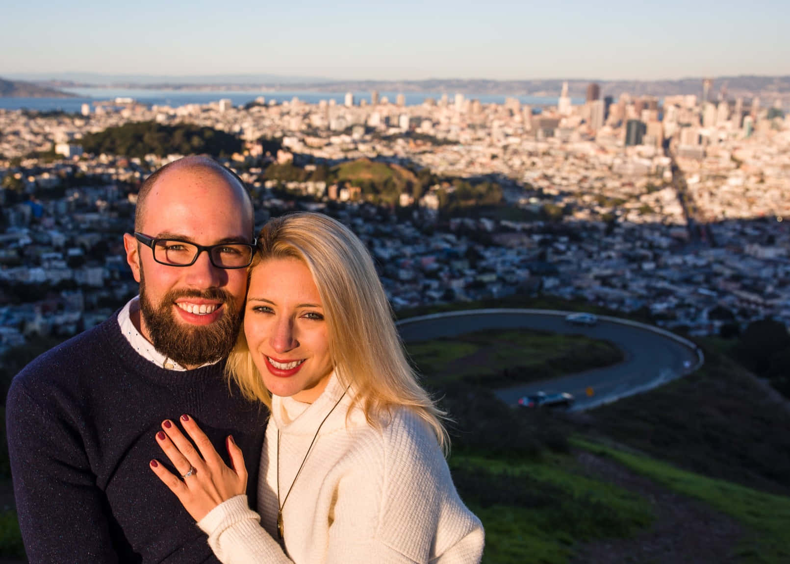 Twin Peaks, San Francisco, golden sunset, HD Desktop Wallpaper