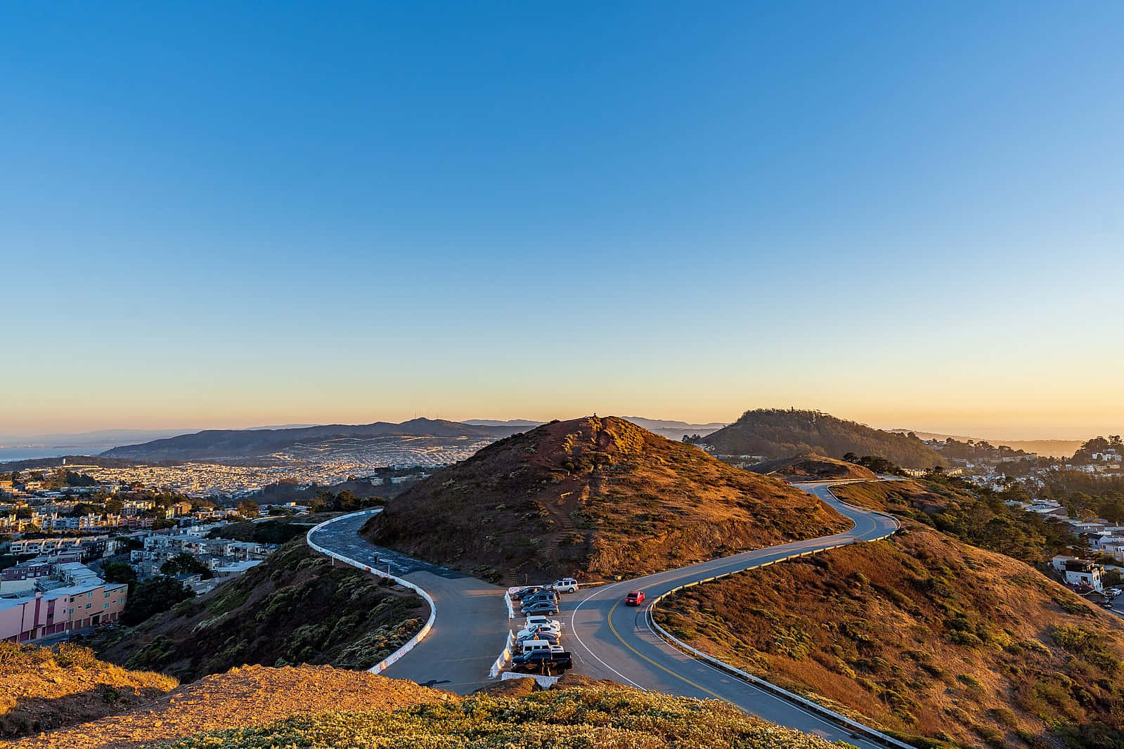 Twin Peaks, San Francisco, sunset, HD Desktop Wallpaper