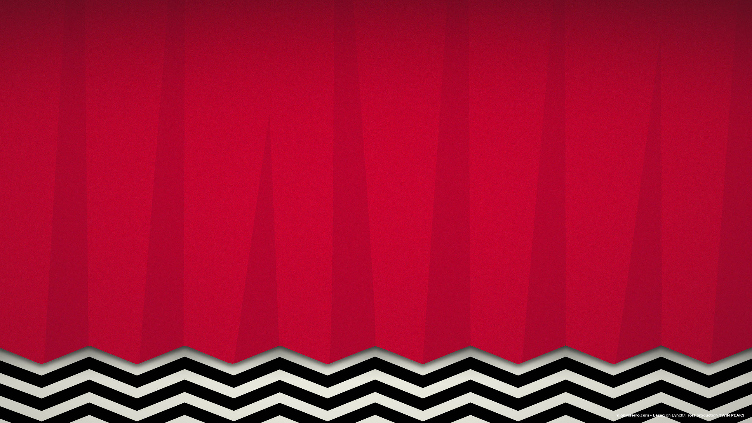 Twin Peaks, red and black chevron pattern, bold black and white zigzag pattern, 2K Desktop Wallpaper