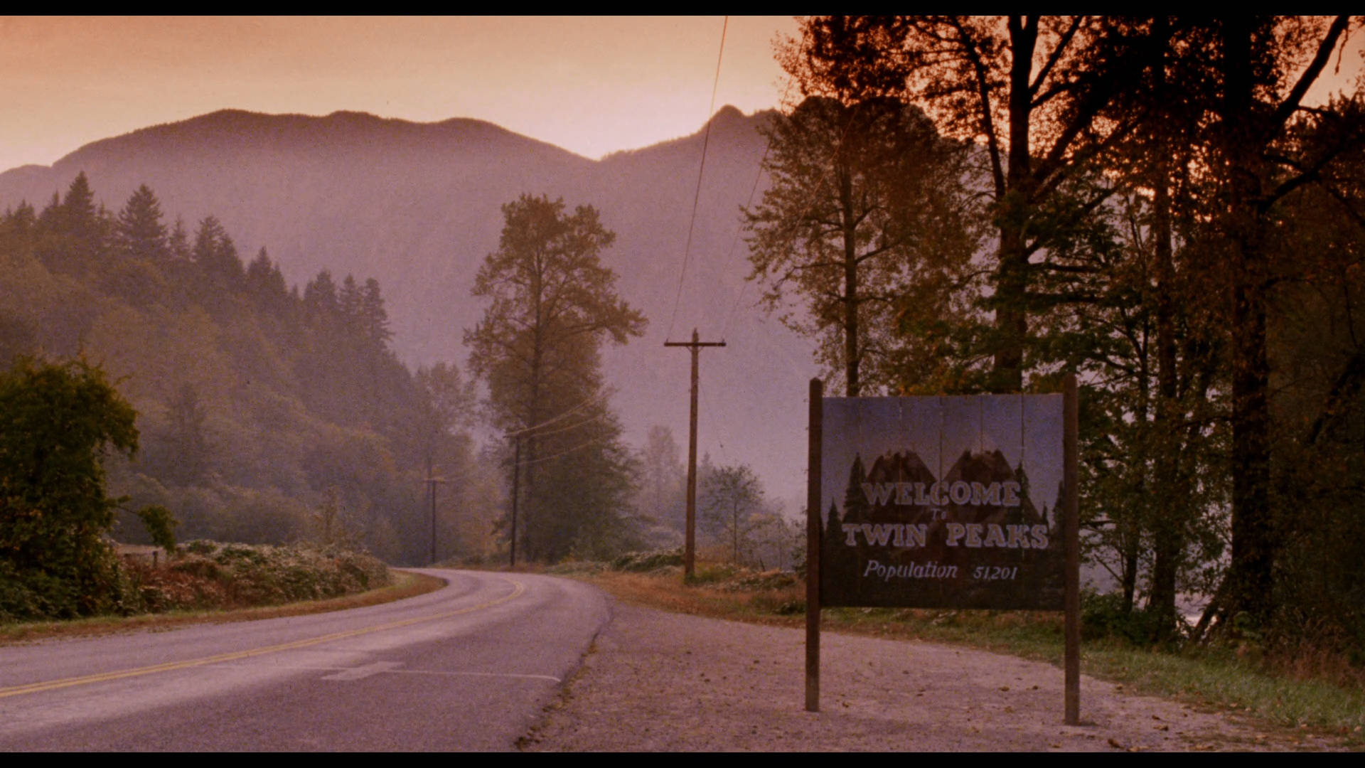 Twin Peaks, winding road, misty mountains, Full HD Desktop Wallpaper
