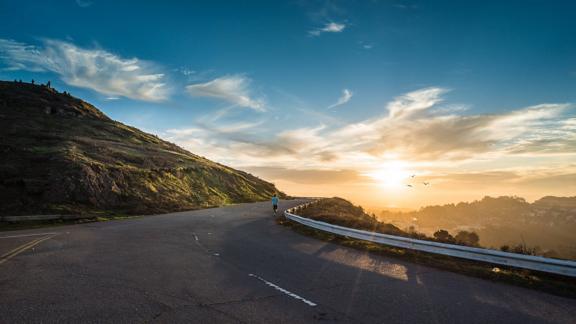 Twin Peaks, sunset, mountain road, Full HD Desktop Wallpaper