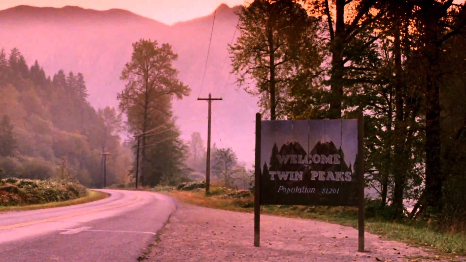 Twin Peaks, welcome sign, winding road, Full HD Desktop Wallpaper