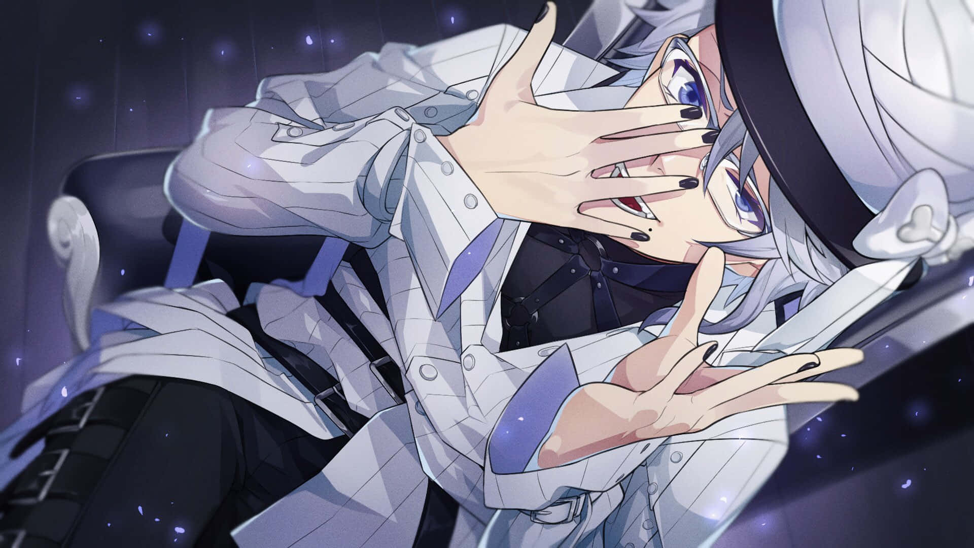 Twisted Wonderland, silver-haired anime character, white coat, Full HD Desktop Wallpaper