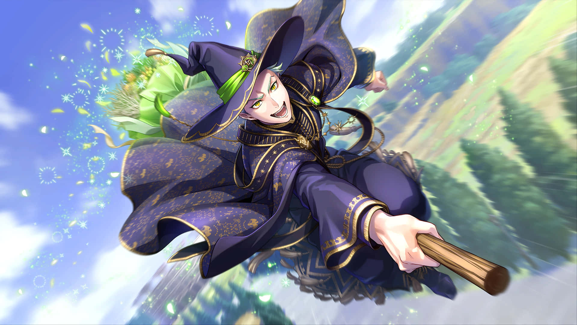 Twisted Wonderland, witch, purple robe, Full HD Desktop Wallpaper