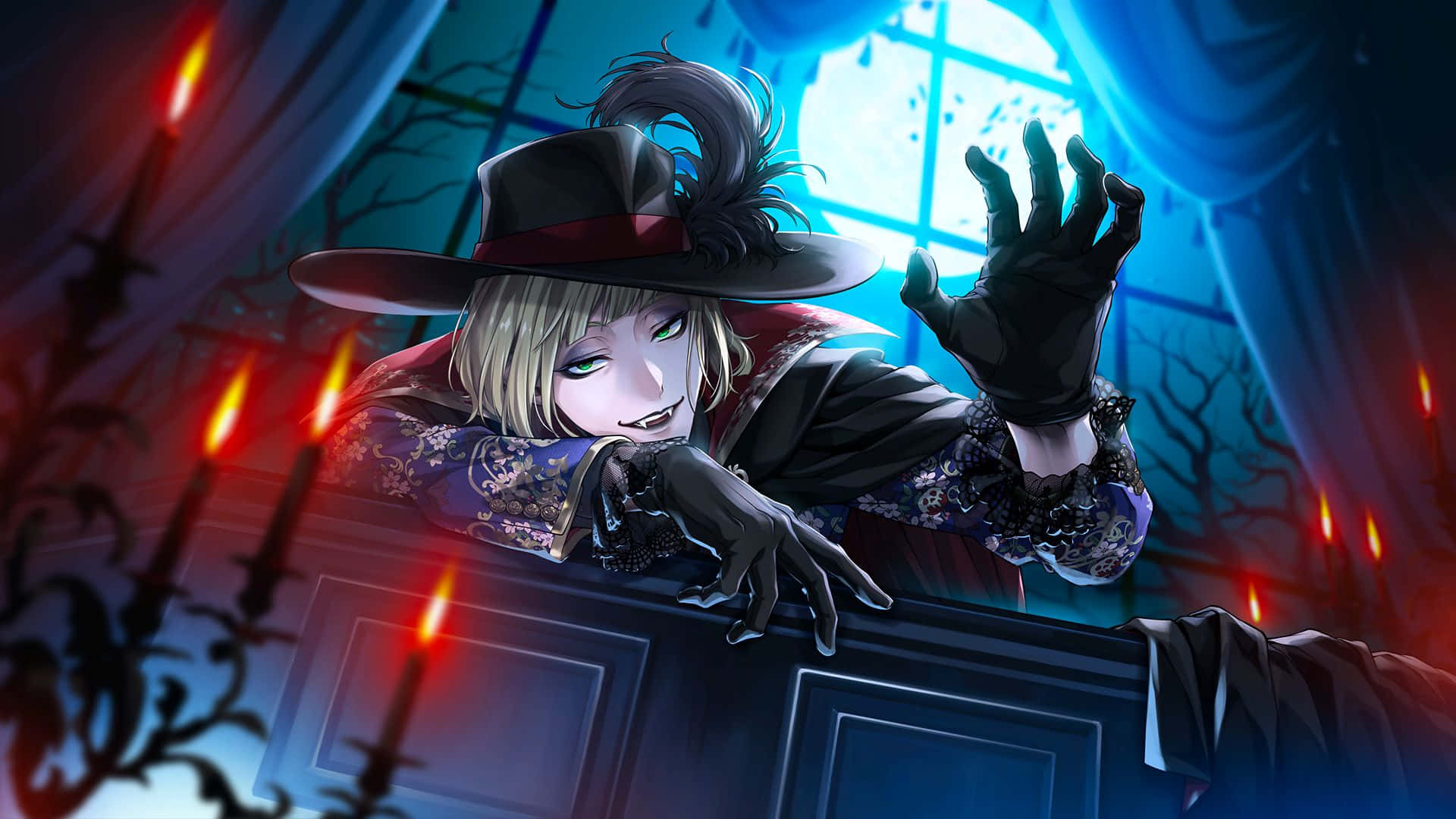Twisted Wonderland, anime vampire, black hat, Full HD Desktop Wallpaper