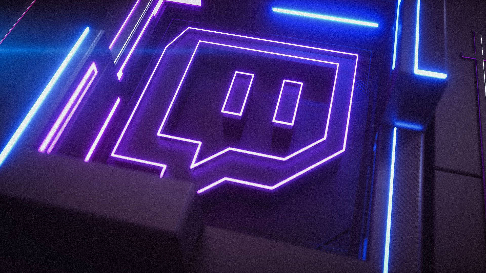 Twitch, neon, purple, Full HD Desktop Wallpaper