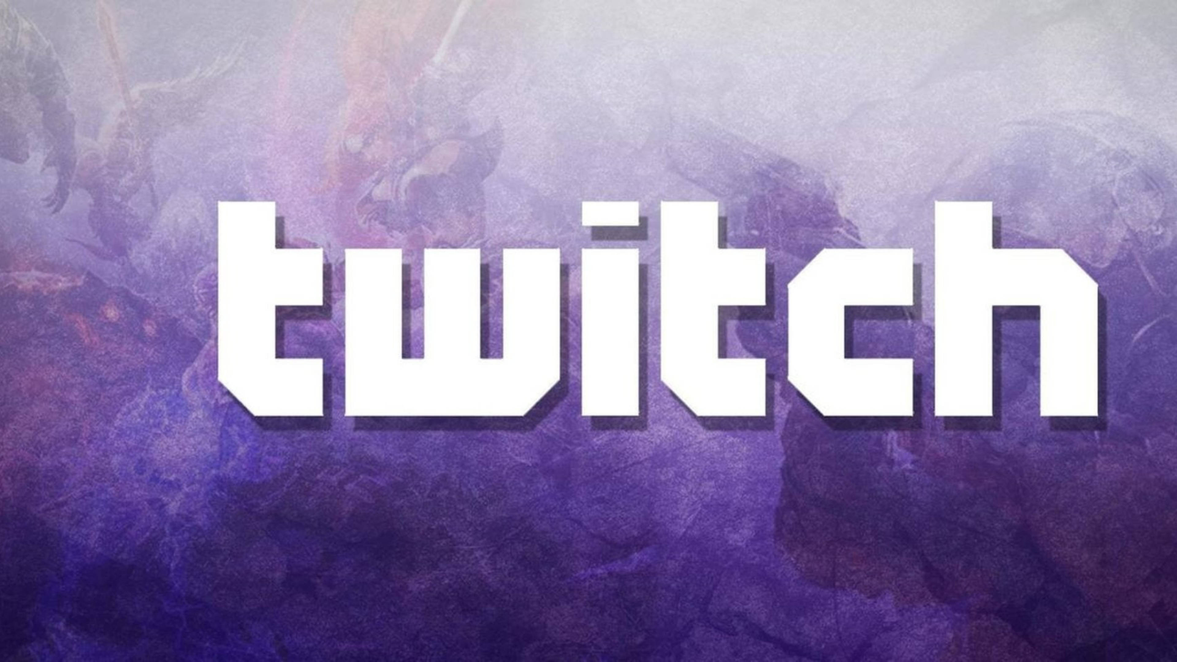Twitch, white wordmark logo, purple, 4K Desktop Wallpaper