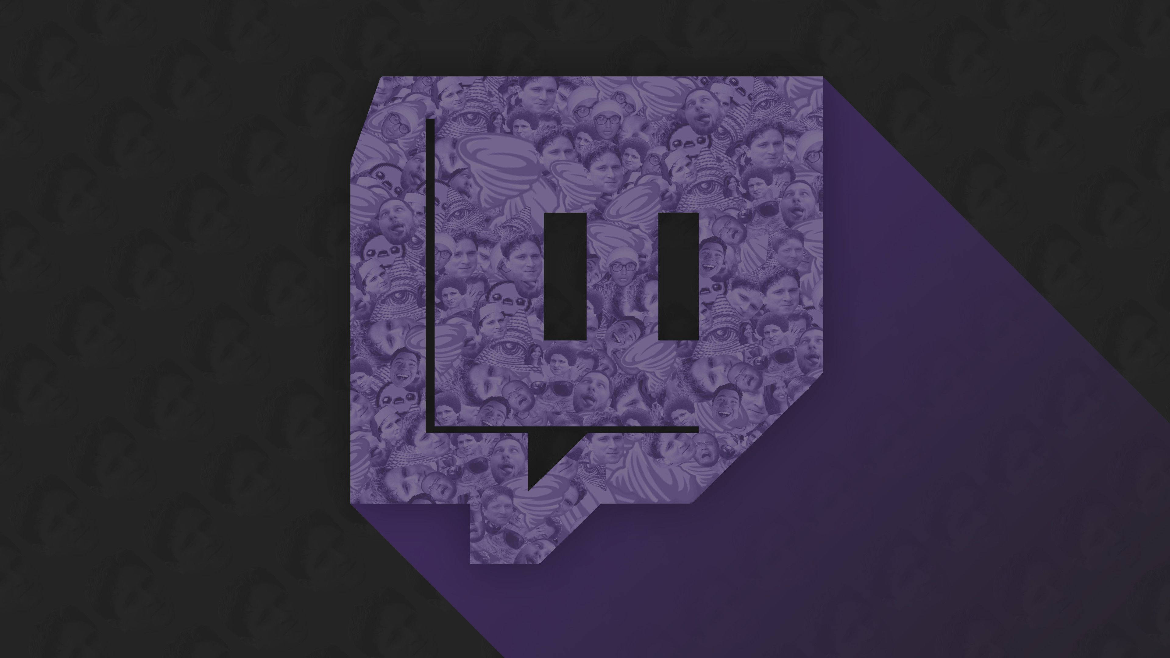 Twitch, purple, logo, 4K Desktop Wallpaper