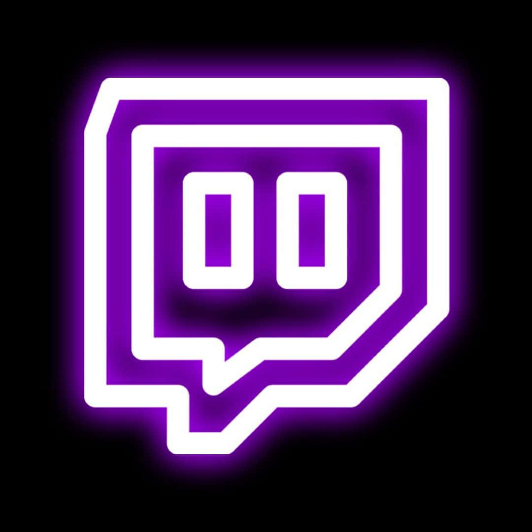 neon Twitch, glowing purple, white neon, SD Desktop Wallpaper
