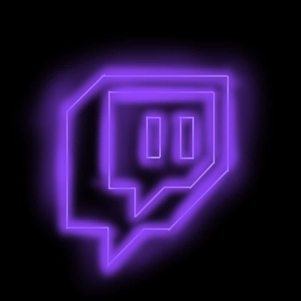 neon Twitch, glowing purple neon, Twitch logo, SD Desktop Wallpaper