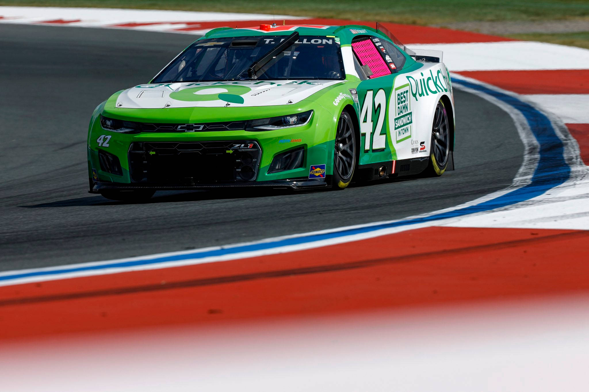 NASCAR race car, number 42, green and white, Full HD Desktop Wallpaper
