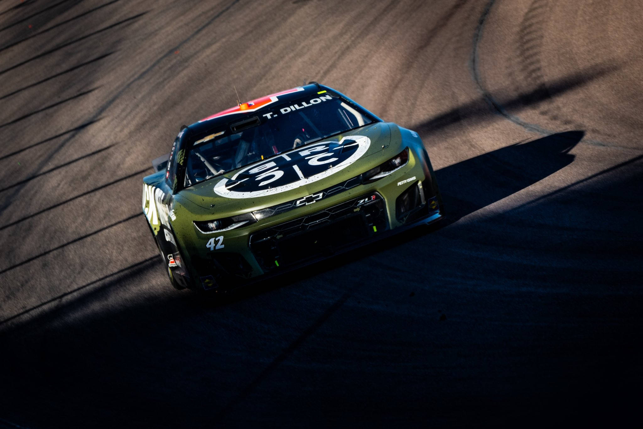 NASCAR race car, number 42, sunlit track, Full HD Desktop Wallpaper