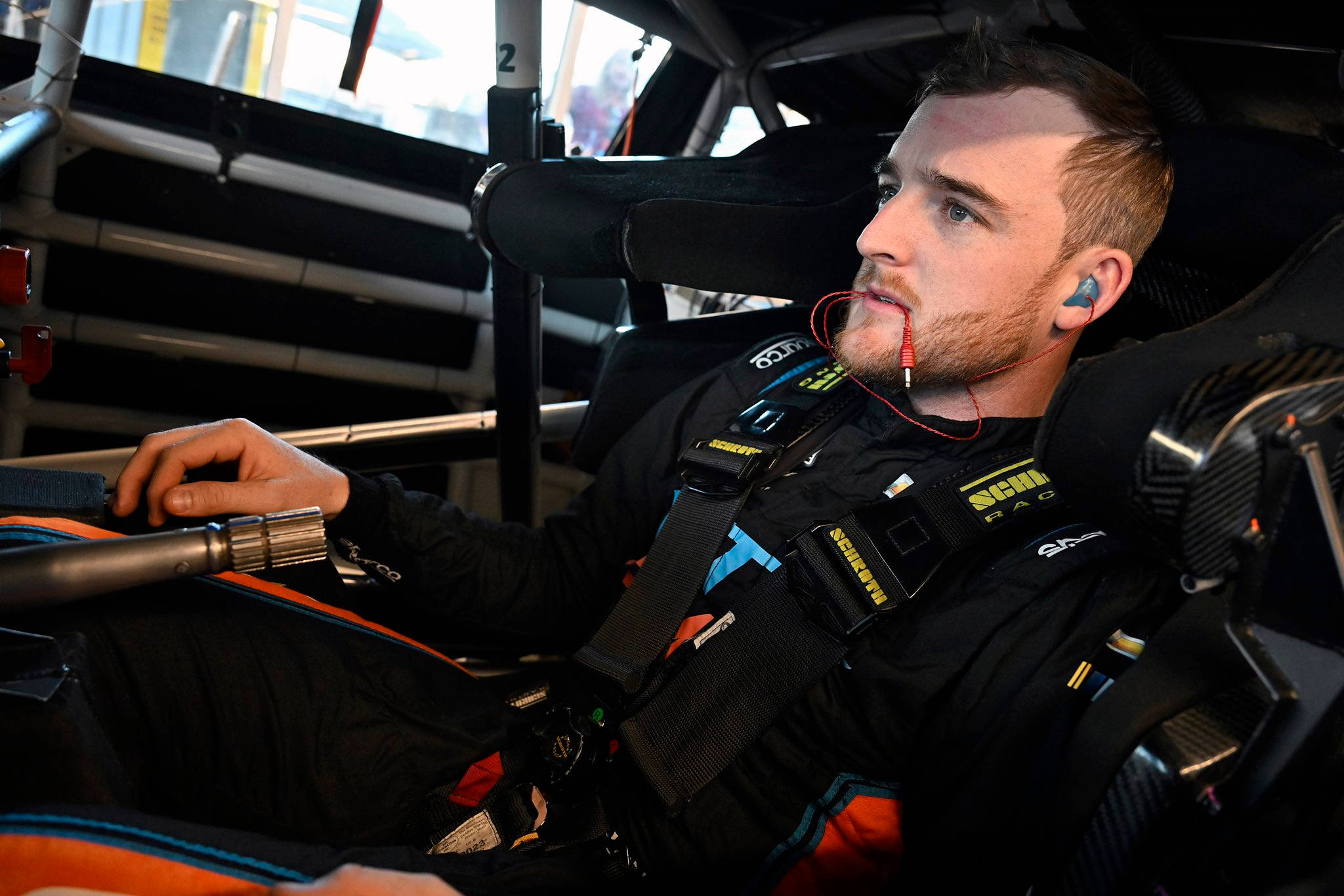Ty Dillon, black suit, race car cockpit, Full HD Desktop Wallpaper