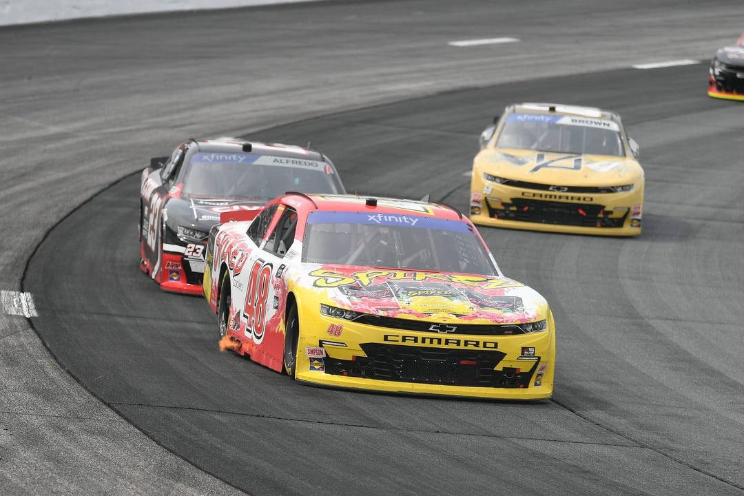 Ty Dillon, NASCAR race cars, sharp turn, SD Desktop Wallpaper