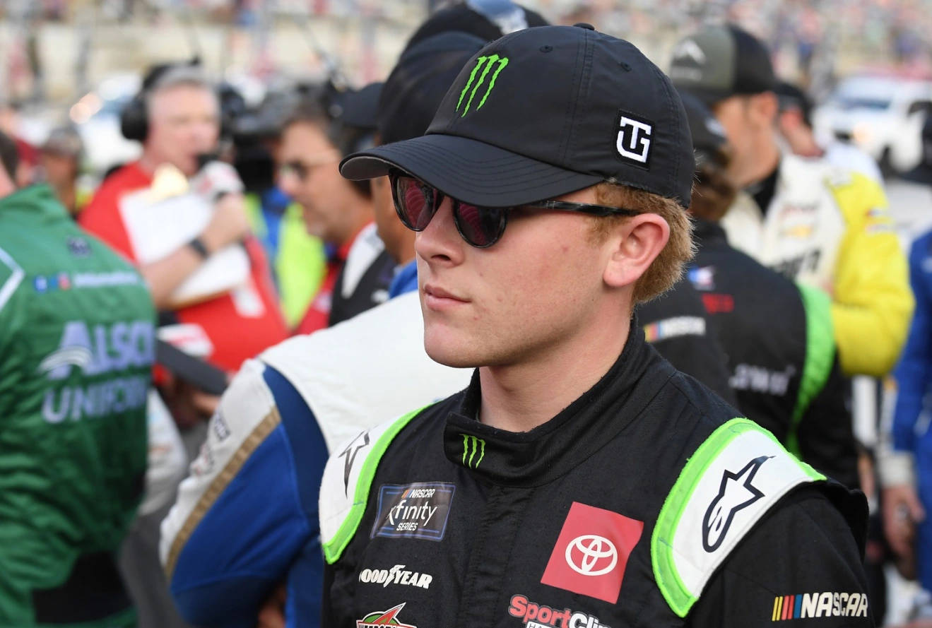 Ty Gibbs, black cap, racing suit, HD Desktop Wallpaper