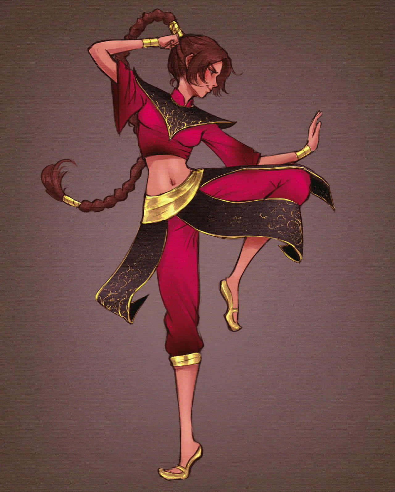 Ty Lee, red and black martial arts attire, gold trim, HD Phone Wallpaper