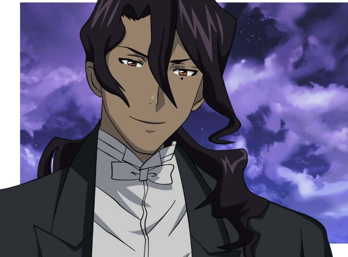 Tyki Mikk, dark-haired anime man, formal suit, SD Desktop Wallpaper