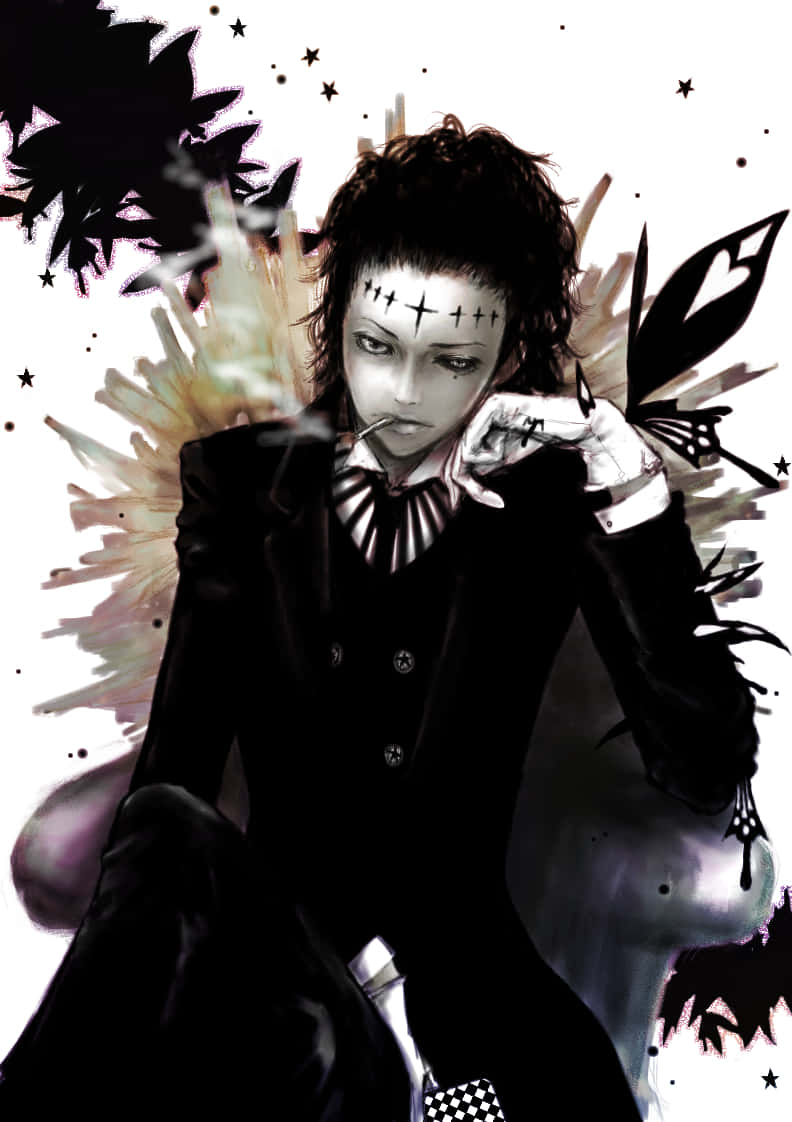 Tyki Mikk, stitched face, cigarette, SD Phone Wallpaper