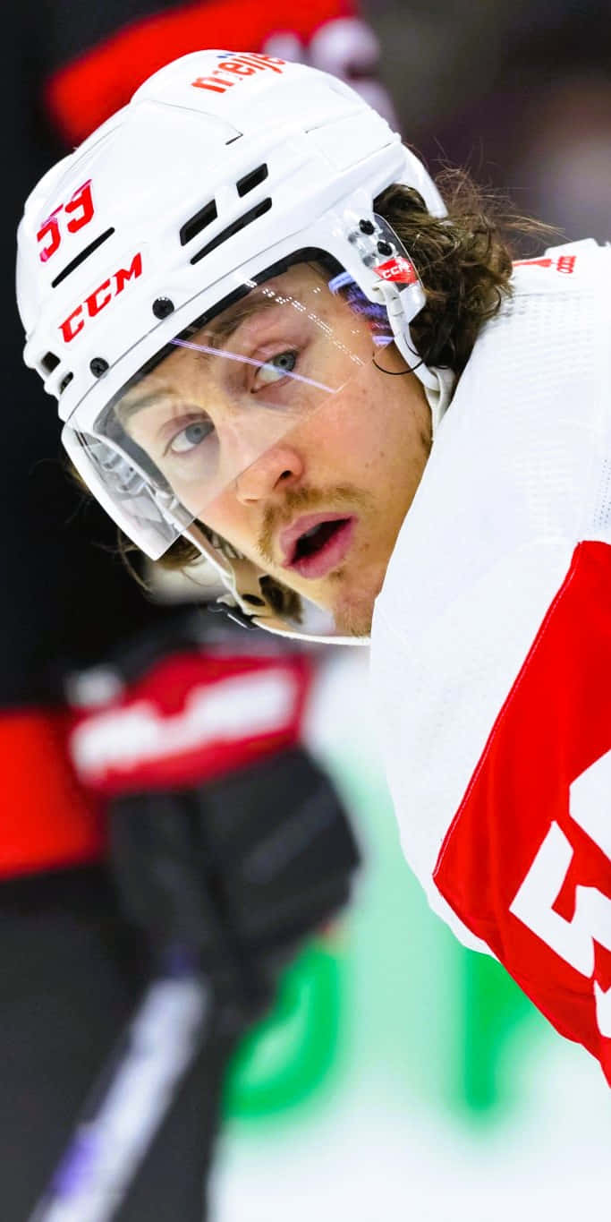Tyler Bertuzzi, white helmet, red accents, HD Phone Wallpaper