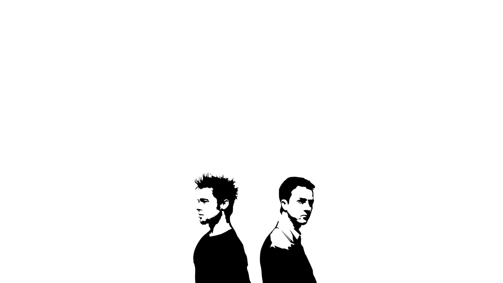 Tyler Durden, dual profile silhouette, black silhouettes, Full HD Desktop Wallpaper