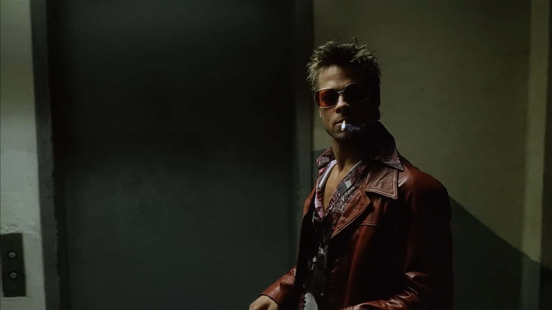 Tyler Durden, red leather jacket, orange sunglasses, Full HD Desktop Wallpaper