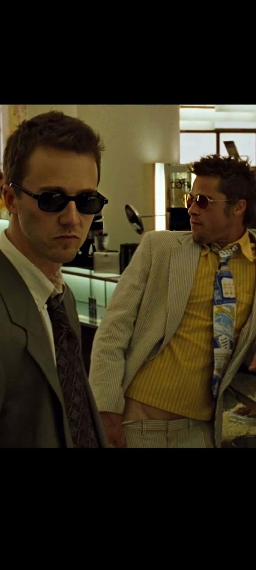 Tyler Durden, sunglasses, gray suit, HD Phone Wallpaper