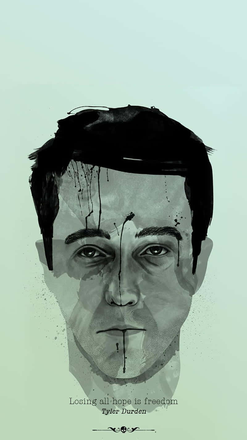 Tyler Durden, freedom quote, watercolor portrait, HD Phone Wallpaper
