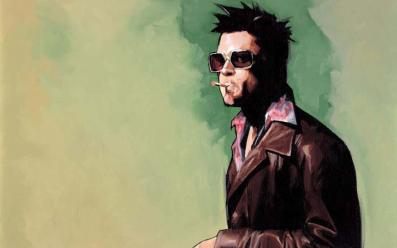 Tyler Durden, brown leather jacket, sunglasses, HD Desktop Wallpaper