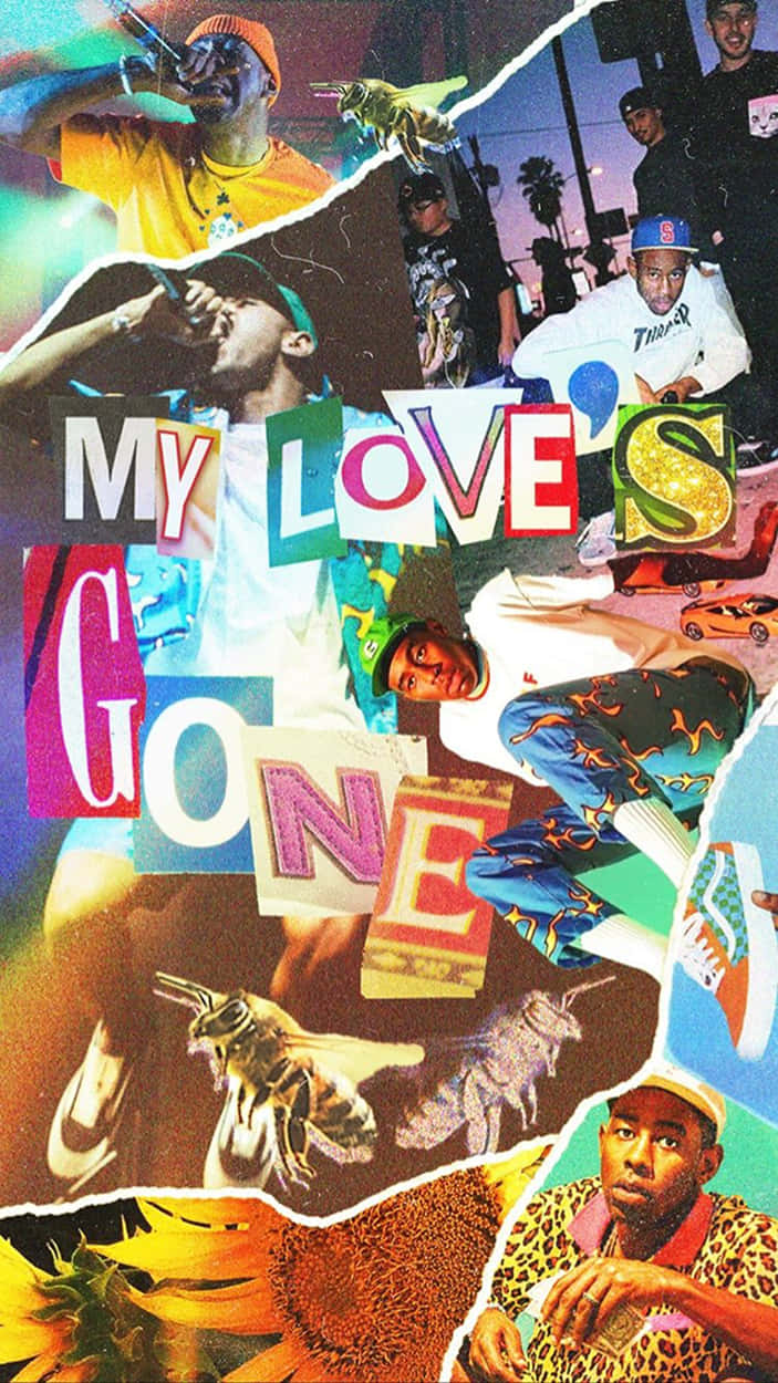 Tyler The Creator, MY LOVE'S GONE, Vibrant collage, SD Phone Wallpaper