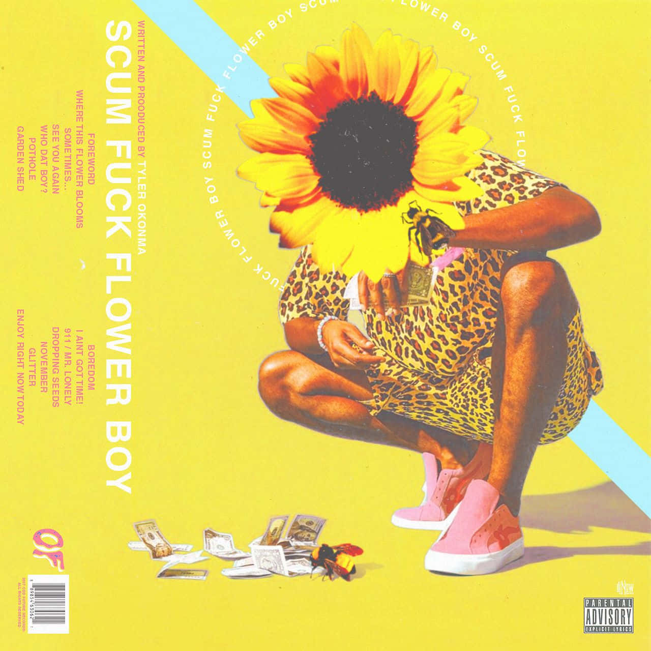 Tyler The Creator, leopard print, giant sunflower, HD Desktop Wallpaper