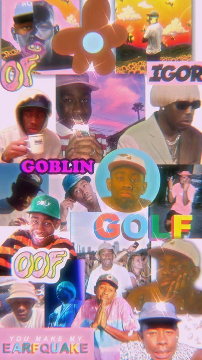 Tyler The Creator, collage aesthetic, vibrant, SD Phone Wallpaper