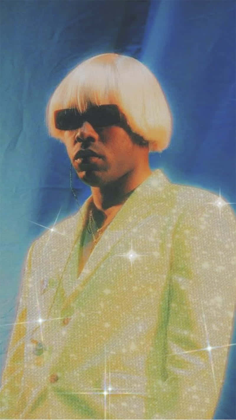 Tyler The Creator, white bob wig, black sunglasses, HD Phone Wallpaper