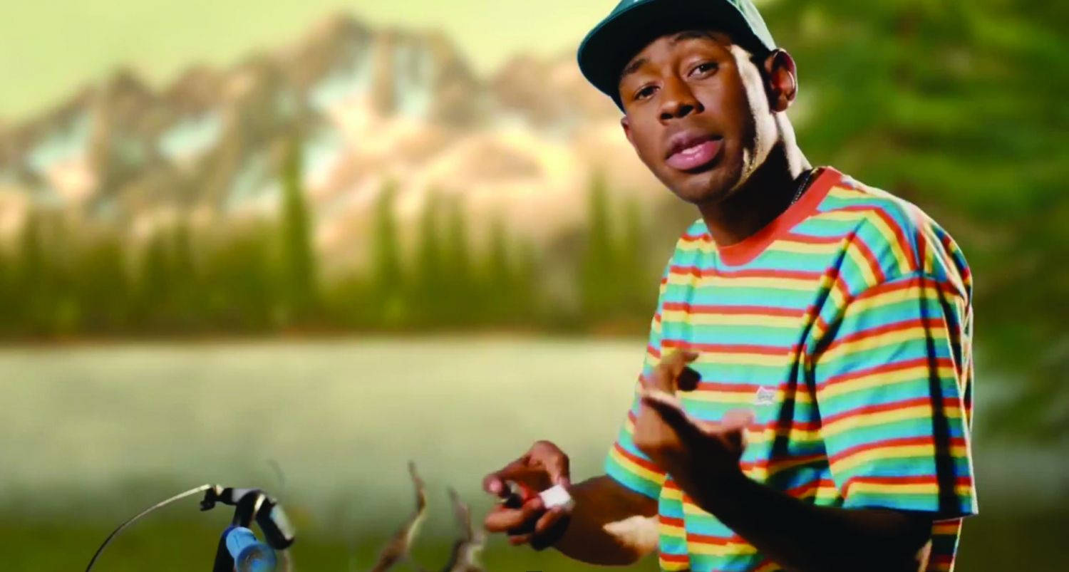 Tyler The Creator, striped shirt, cap, HD Desktop Wallpaper