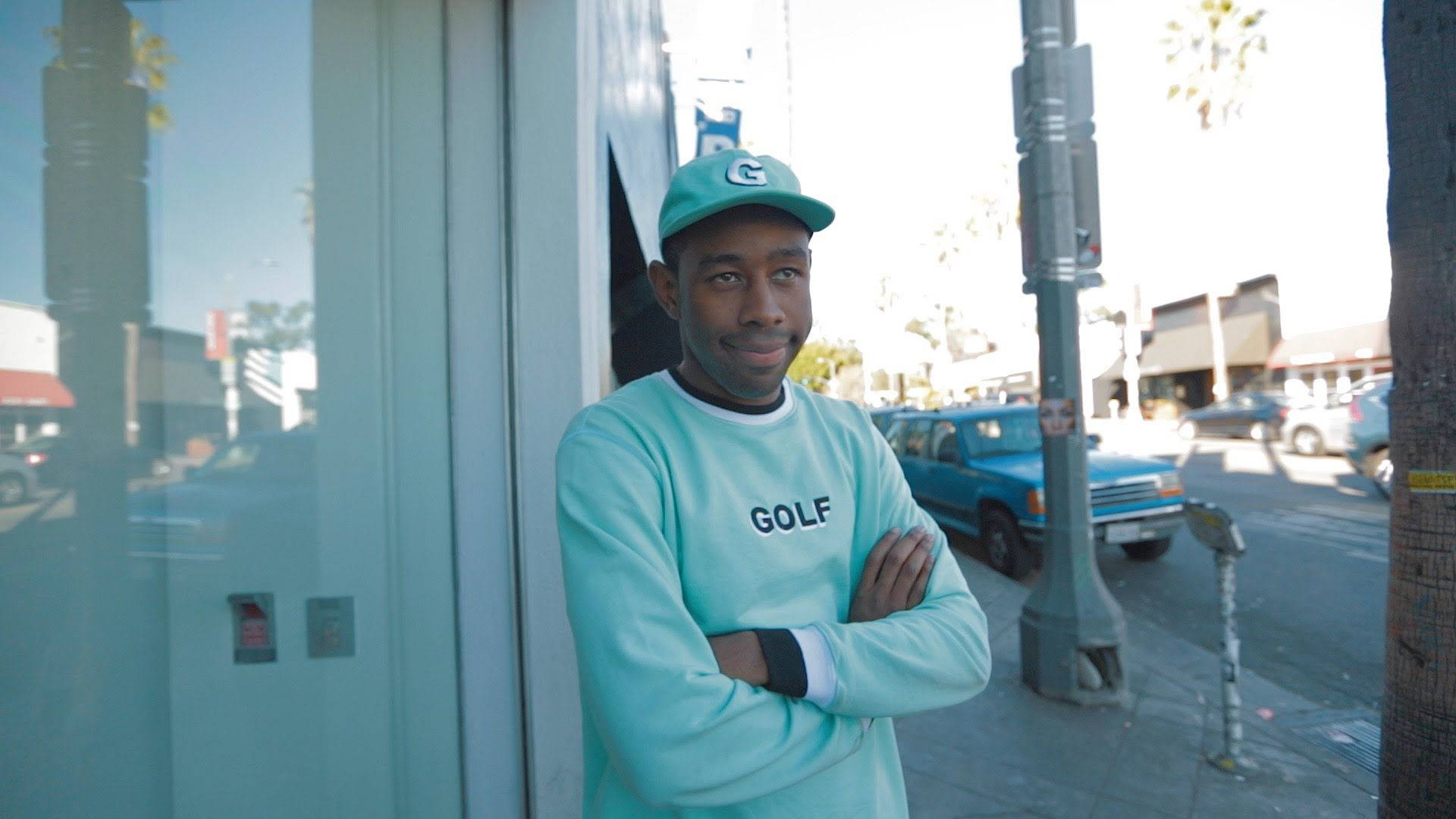 Tyler The Creator, teal Golf sweatshirt, cap, Full HD Desktop Wallpaper