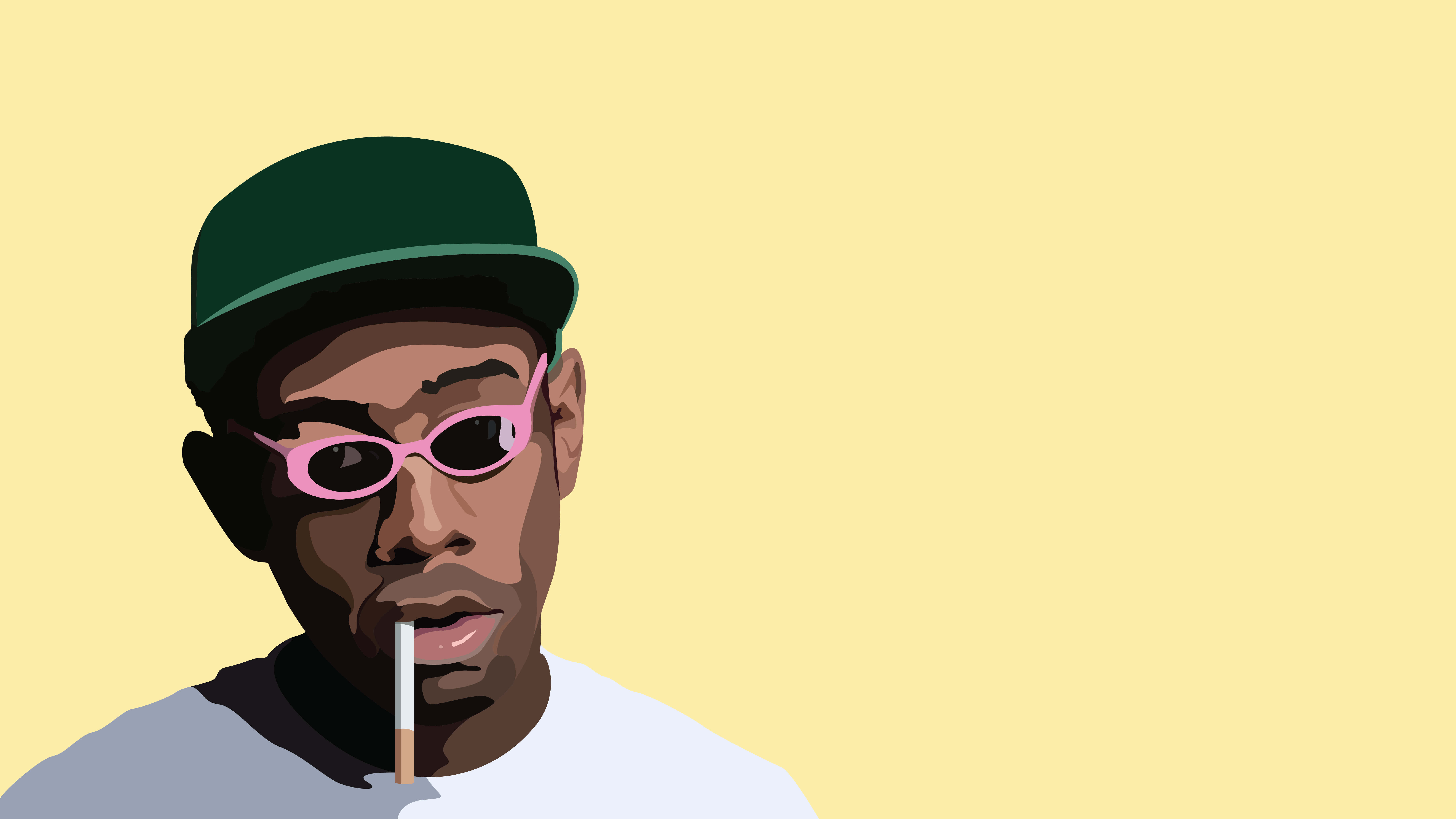 Tyler The Creator, green cap, pink sunglasses, 8K Desktop Wallpaper