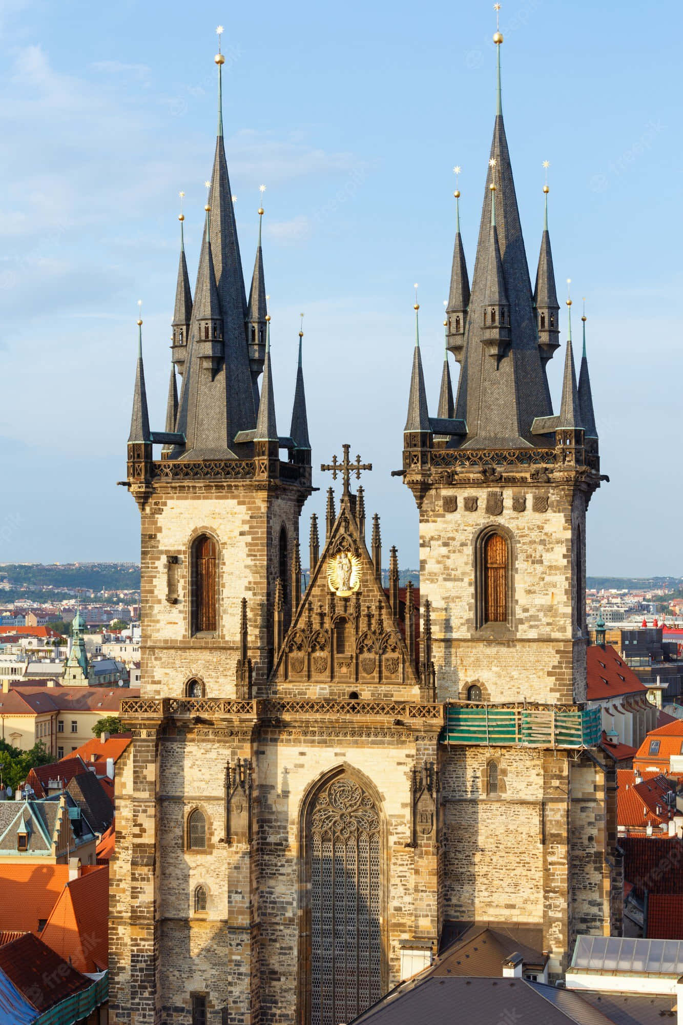 Tyn Church, dusk, Gothic church, Full HD Phone Wallpaper